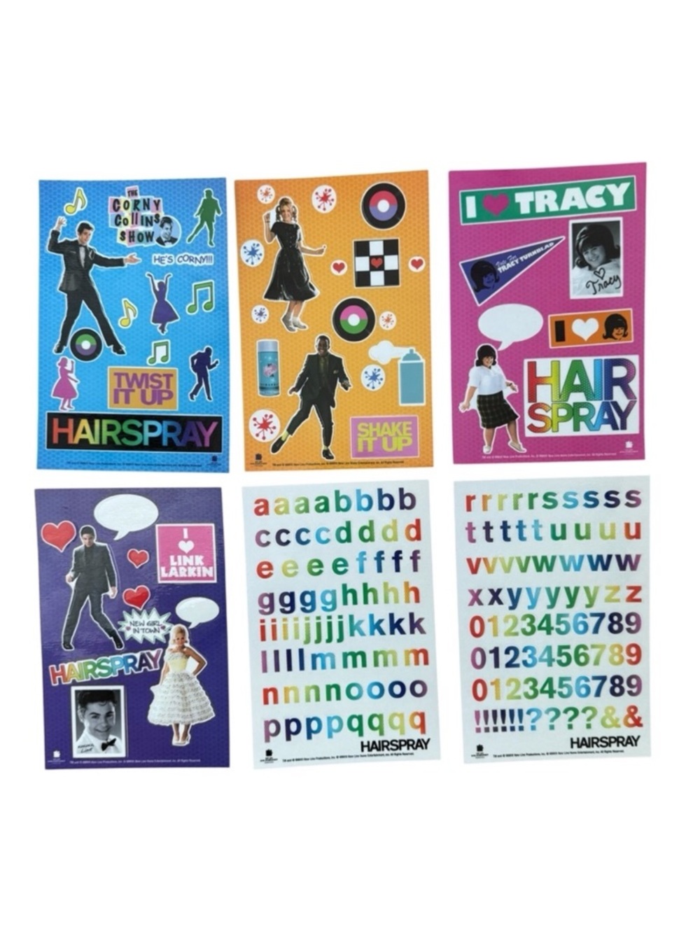 Hairspray The Movie Musical Film 2007 6 Pack Sticker Sheets
